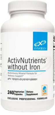 XYMOGEN ActivNutrients Without Iron - Multivitamin Multimineral for Wellness, Immune, Energy and Mood Support - Chelated Minerals Active B Vitamins with Folate (240 Capsules)