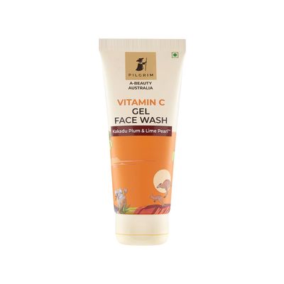 Pilgrim Vitamin C Gel Face Wash Gentle Daily Cleanser with Kakadu Plum Lime Pearl Exfoliates, Unclogs Pores Removes Impurities Controls Oil Reduces Blemishes 3.38 Fl Oz (100ml)