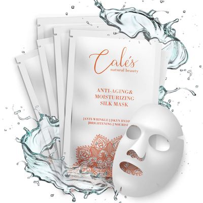 Cal s Anti-Aging and Moisturizing Face Mask Set - Hydrating Face Masks for Women - 100 Cotton Face Mask Sheets for Skin Brightening and Nourishing - Hyaluronic Acid Sheet Masks (5 Pack)