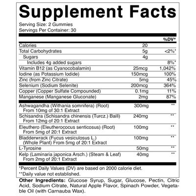 Vitamatic 2 Pack Vegan Thyroid Support Gummies with Iodine Kelp - 60 Count - Plant-Based - Supports Energy Metabolism