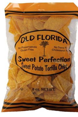 Old Florida Gourmet Sweet Potato Tortilla Chips, 8 oz. - PACK OF FOUR (4) - Famous South Florida Recipe