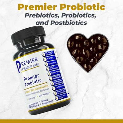 Premier Research Labs Probiotic Caps - Pre-, Pro-, and Post-Biotics - for Healthy Gut, Digestive Health Immune Support - Beneficial Bacteria - 30 Vegetarian Softgels