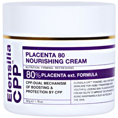 Elensilia CPP Placenta 80 Nourishing Cream 1.76 Fl. Oz., Intensive Treatment Cream packed with 80 Placenta Extract, Syn-Coll, and Antioxidants for Anti Aging, Firming, Hydrating, and Deep Nourishing