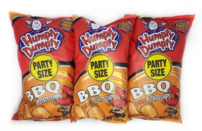 3 Pack of Party Size Barbecue Potato Chips 12.5oz Bags Humpty Dumpty Imported From Canada