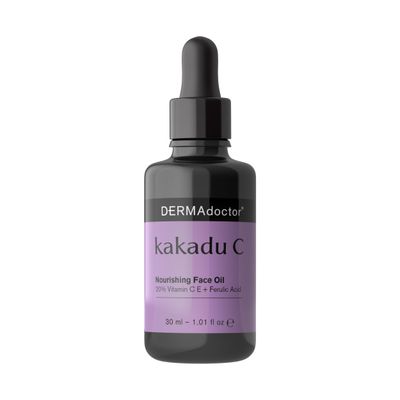 DERMAdoctor 20 Vitamin C Face Oil with Vitamin E Ferulic Acid Kakadu C High-Potency Evening Oil, Anti-Aging, Brightening Hydrating Glow For All Skin Types - 1.01 fl oz