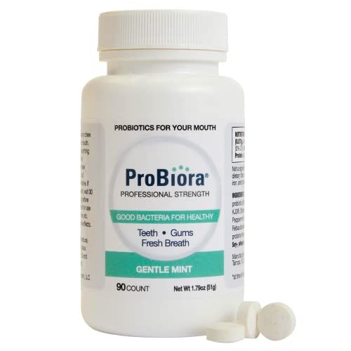 ProBiora Professional Strength Oral Probiotics for Teeth and Gums Dental Probiotic for Oral Health Bad Breath Treatment for Adults Tooth Whitening ProBiora3 Probiotic Blend 90 Mint Tablets