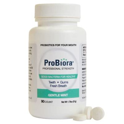 ProBiora Professional Strength Oral Probiotics for Teeth and Gums Dental Probiotic for Oral Health Bad Breath Treatment for Adults Tooth Whitening ProBiora3 Probiotic Blend 90 Mint Tablets