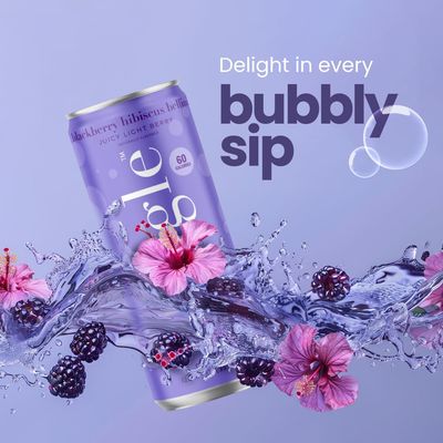Mingle Mocktails Blackberry Hibiscus Bellini, Non-Alcoholic Drinks, Pre-Mixed Drinks, Canned Mocktails, 12 fl. oz. Cans, Pack of 24
