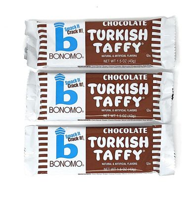 Bonomo Turkish Taffy Candy Variety Bundle (3 PcsFlavor) - Vanilla, Chocolate, Banana, and Strawberry