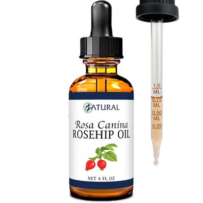 Zatural ROSA CANINA - Organic Rosehip Oil for Face, Nails, Hair and Skin - Cold Pressed Rose Hip Oil (4 oz)
