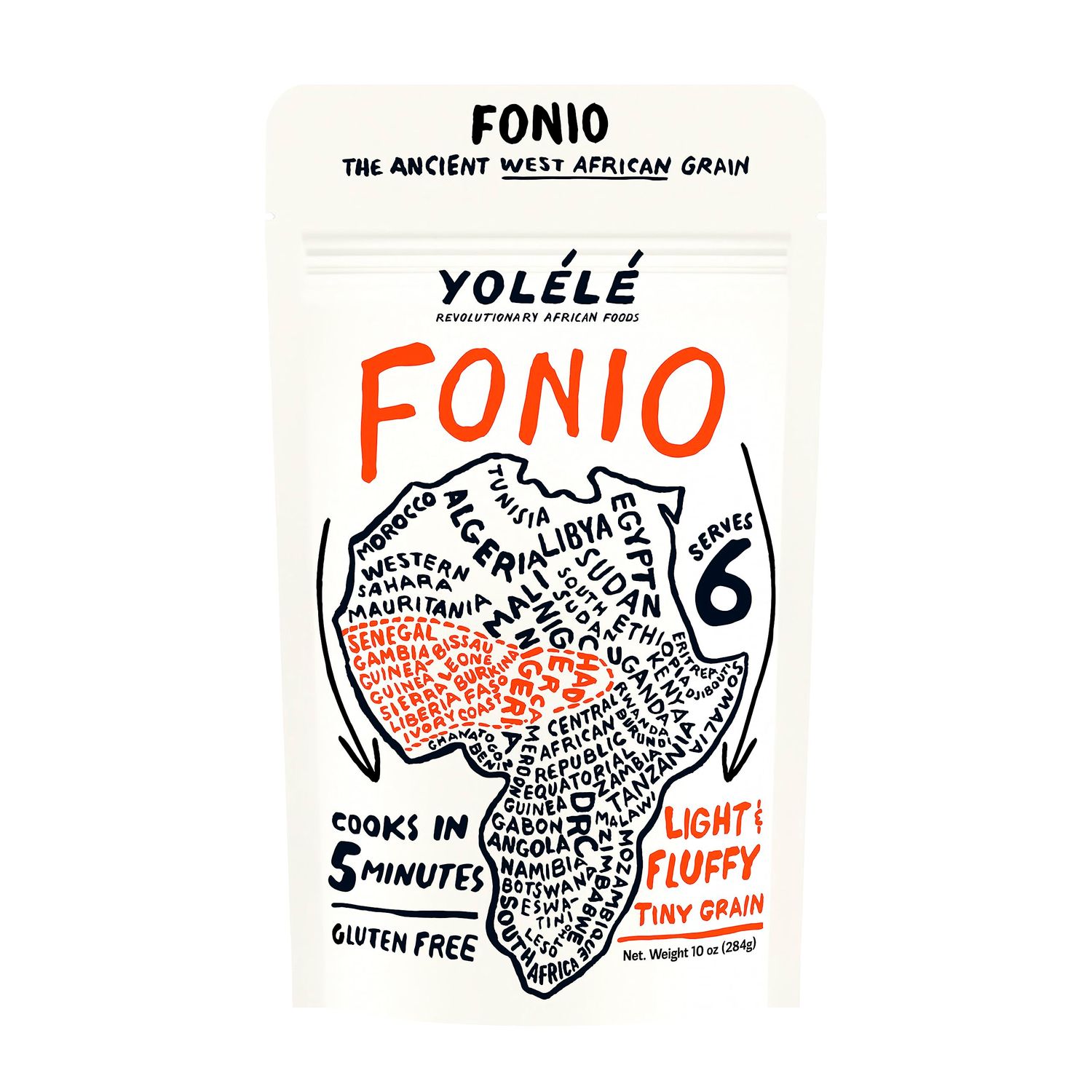 Yolele Fonio African Supergrain Ancient Grains, Precooked Gluten-Free Non GMO Organic Vegan Protein High Fiber Keto Paleo-Friendly Rice Alternative 30 oz (10 oz, 3 Pack)