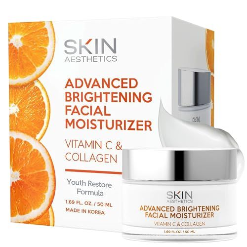 Skin Aesthetics Vitamin C Collagen Face Moisturizer - Anti-Aging, Hydrating, Fine Lines Wrinkles, Brightening - Dermatologist Tested Korean Skincare - Clean Beauty, Cruelty-Free - 1.69 oz