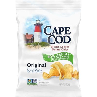 Cape Cod Potato Chips, Less Fat Original Kettle Chips, 2 Oz (Pack of 6)