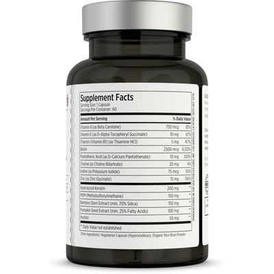 LES Labs Hair Health - Hair Growth Nails Supplement, Improved Thickness, Strength Fullness - Keratin, Biotin, Pumpkin Seed MSM - 60 Capsules