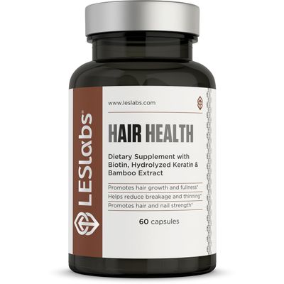 LES Labs Hair Health - Hair Growth Nails Supplement, Improved Thickness, Strength Fullness - Keratin, Biotin, Pumpkin Seed MSM - 60 Capsules