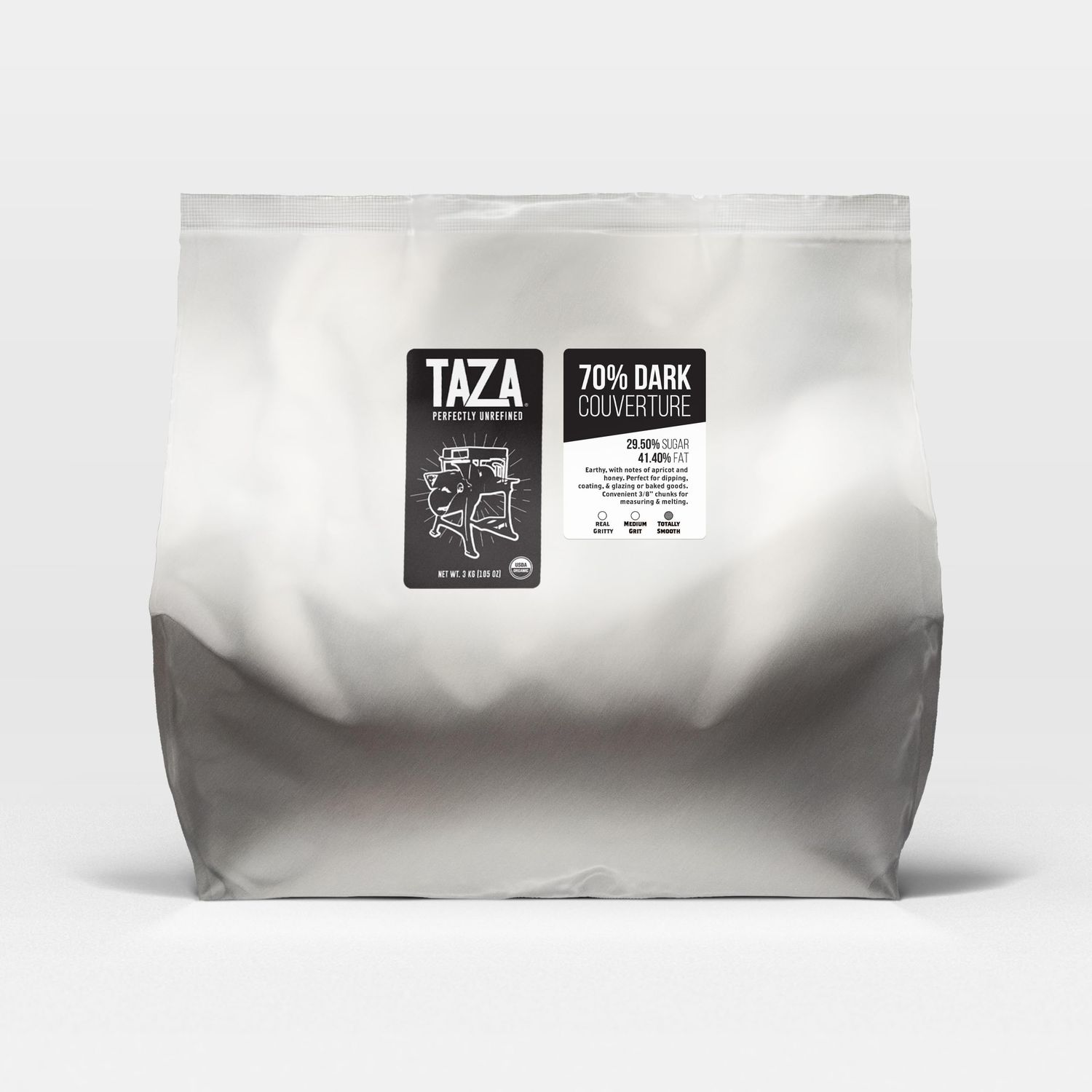 Taza Chocolate Organic Bulk Couverture Chocolate 70, 3 kg bag (1 count), Vegan
