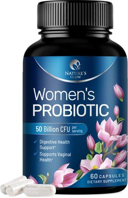 Women Probiotics For Digestive Health - Daily Vaginal PH Balance, Digestive Feminine Health Support, 50 Billion CFU - 6 Unique Strains for Women - Womens Probiotic With Acidophilus - 60 Capsules