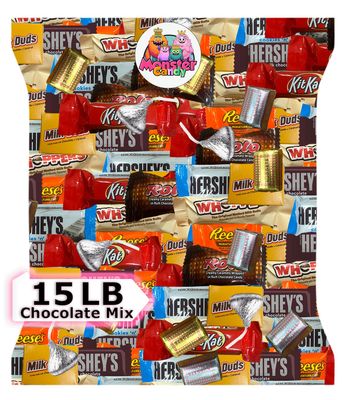 Chocolate Party Favor Candy Mix - 15 lb Stuffers Candy Bulk - Goodie Bag Stuffers for Kids Party Favors - Chocolate Candy Variety Pack Bulk - Bulk Candy Individually Wrapped Candies