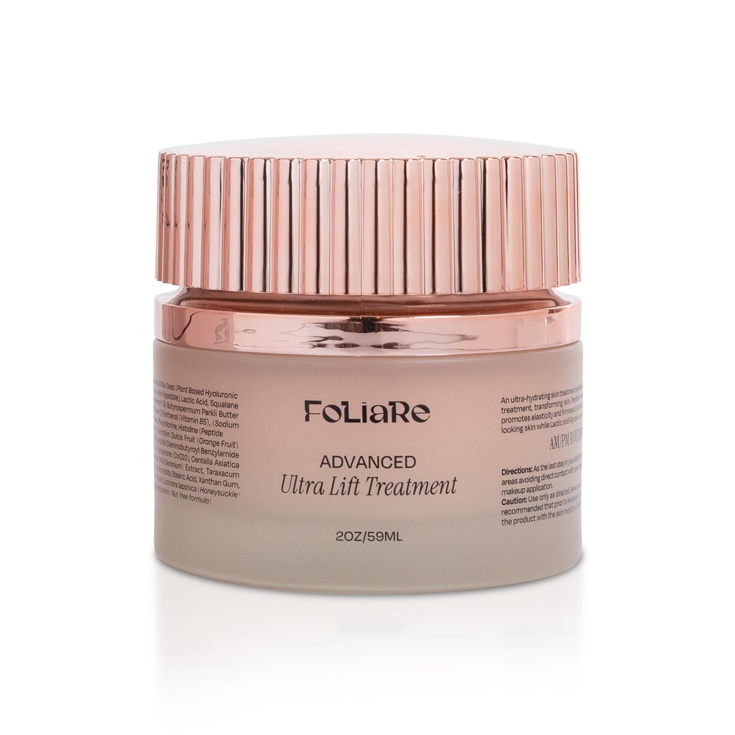 Foliare Ultra Lift Treatment Moisturizer - Day Night for Hydration, Firming Anti-Aging Peptide Complex, CoQ10, Botanicals for Elasticity Vegan, Cruelty-Free 2 fl oz