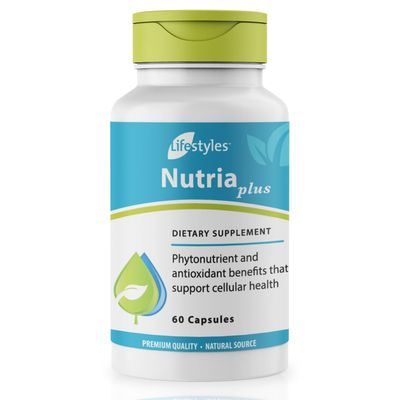 Lifestyles NutriaPlus Antioxidant Supplement - Herbal Immune Support Multivitamin with Selenium, Vitamin C, Green Tea, Garlic, and More - Made in Canada - 60 Capsules