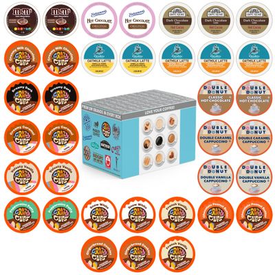 Crazy Cups Cappuccino Hot Chocolate Variety Pack, Including Flavored Hot Chocolate Cappuccino Coffee for Keurig K Cup Machines, Coffee Gift Set, Hot Chocolate Gift Set, 36 Count(Pack of 1)