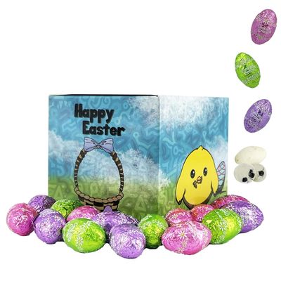 Fruidles Easter Cookies Cream Chocolate Eggs, Multicolored Foil Wrapped Milk Chocolate In Happy Easter Egg Gift-Box (5 Pounds (Bulk))