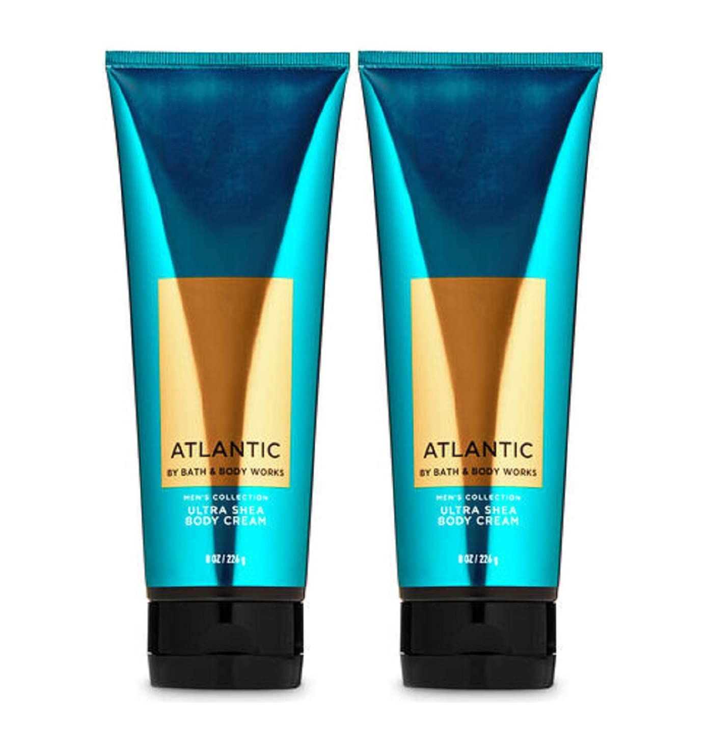 Bath and Body Works Atlantic 2 Pack Men&#39;s Collection Ultra Shea Body Cream 8 Oz (Atlantic)