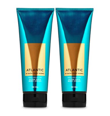 Bath and Body Works Atlantic 2 Pack Men&#39;s Collection Ultra Shea Body Cream 8 Oz (Atlantic)