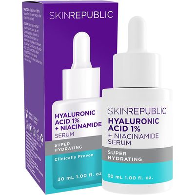 Skin Republic Hyaluronic Acid 1 Niacinamide Serum. Proven to Improve Skin s Overall Appearance. 30ml Bottle. Made in Europe.