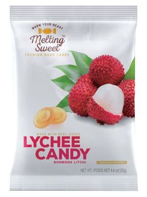 Melting Sweet Premium Individually Wrapped Hard Candy (Lychee, 4.4oz, Pack of 1)