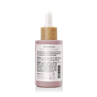 Clean Beauty Hydrating Rose Petal Facial Oil with Rosehip Oil Vitamin E, Reduce Fine Lines Dark Spots, Moisturize Nourish, USA Made (1.83 fl oz)