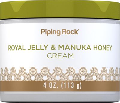 Piping Rock Royal Jelly Cream for Men and Women 4 oz with Manuka Honey Non-GMO, Gluten Free