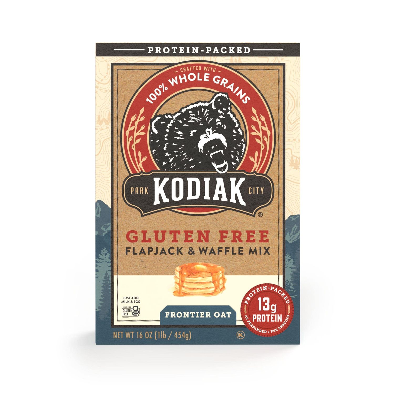 Kodiak Gluten Free Flapjack, Pancake Waffle Mix, Frontier Oat, High Protein,100 Whole Grains (Pack of 1)