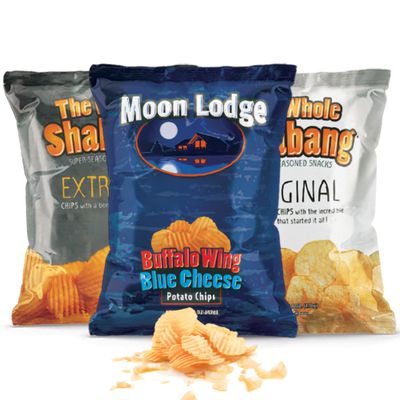 The Whole Shabang Moon Lodge Potato Chips Variety Pack, Original, Extreme Buffalo Wings Blue Cheese, 6 Oz Bags (Pack of 3)
