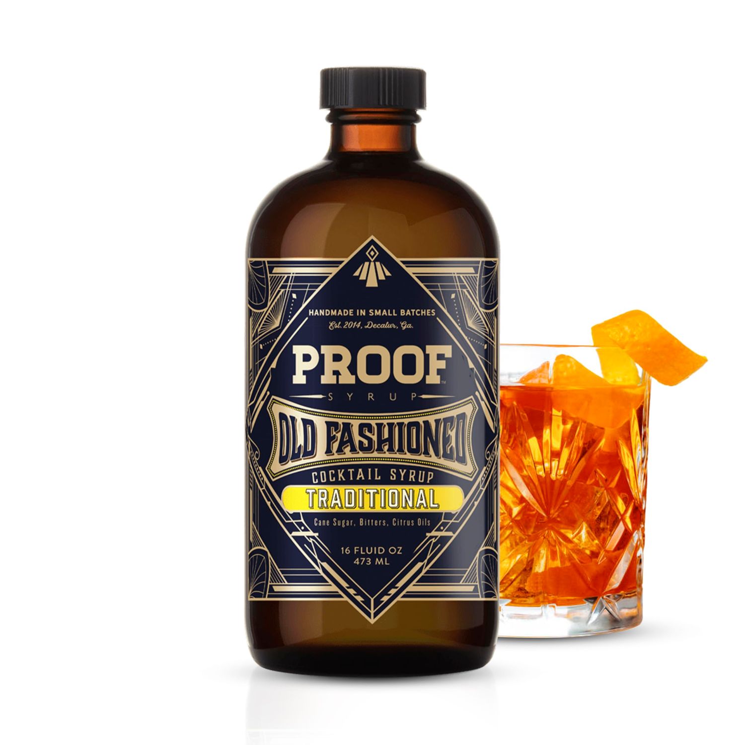 Proof Syrup Old Fashioned Cocktail Mix - Made with Real Bitters Cane Sugar - Traditional Old Fashion Flavor - Fast, Easy, Delicious, Handcrafted Cocktail Syrup - 16oz - 1 Bottle