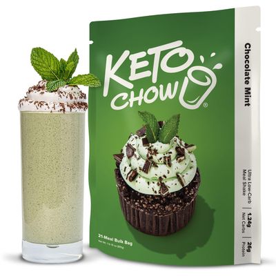 Keto Chow Chocolate Mint Keto Meal Replacement Shake Powder Nutritionally Complete Low Carb Delicious Easy Meal Substitute Protein Rich You Choose The Fat 21 Meal Serving