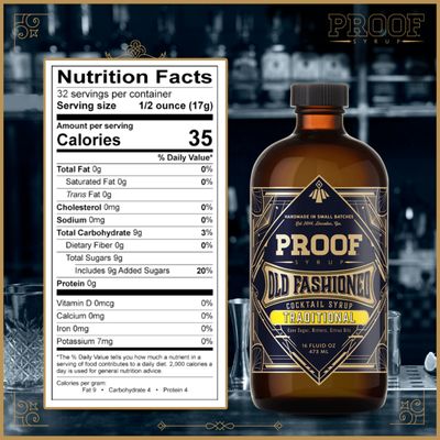 Proof Syrup Old Fashioned Cocktail Mix - Made with Real Bitters Cane Sugar - Traditional Old Fashion Flavor - Fast, Easy, Delicious, Handcrafted Cocktail Syrup - 16oz - 1 Bottle