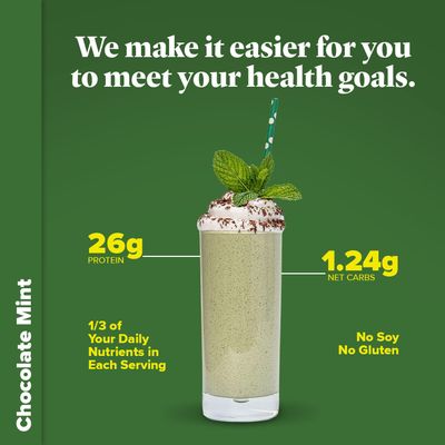 Keto Chow Chocolate Mint Keto Meal Replacement Shake Powder Nutritionally Complete Low Carb Delicious Easy Meal Substitute Protein Rich You Choose The Fat 21 Meal Serving