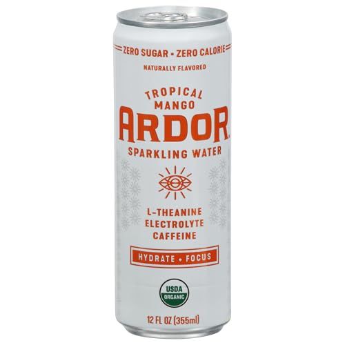 Ardor Organic Tropical Mango Sparkling Energy Water, 12 FZ