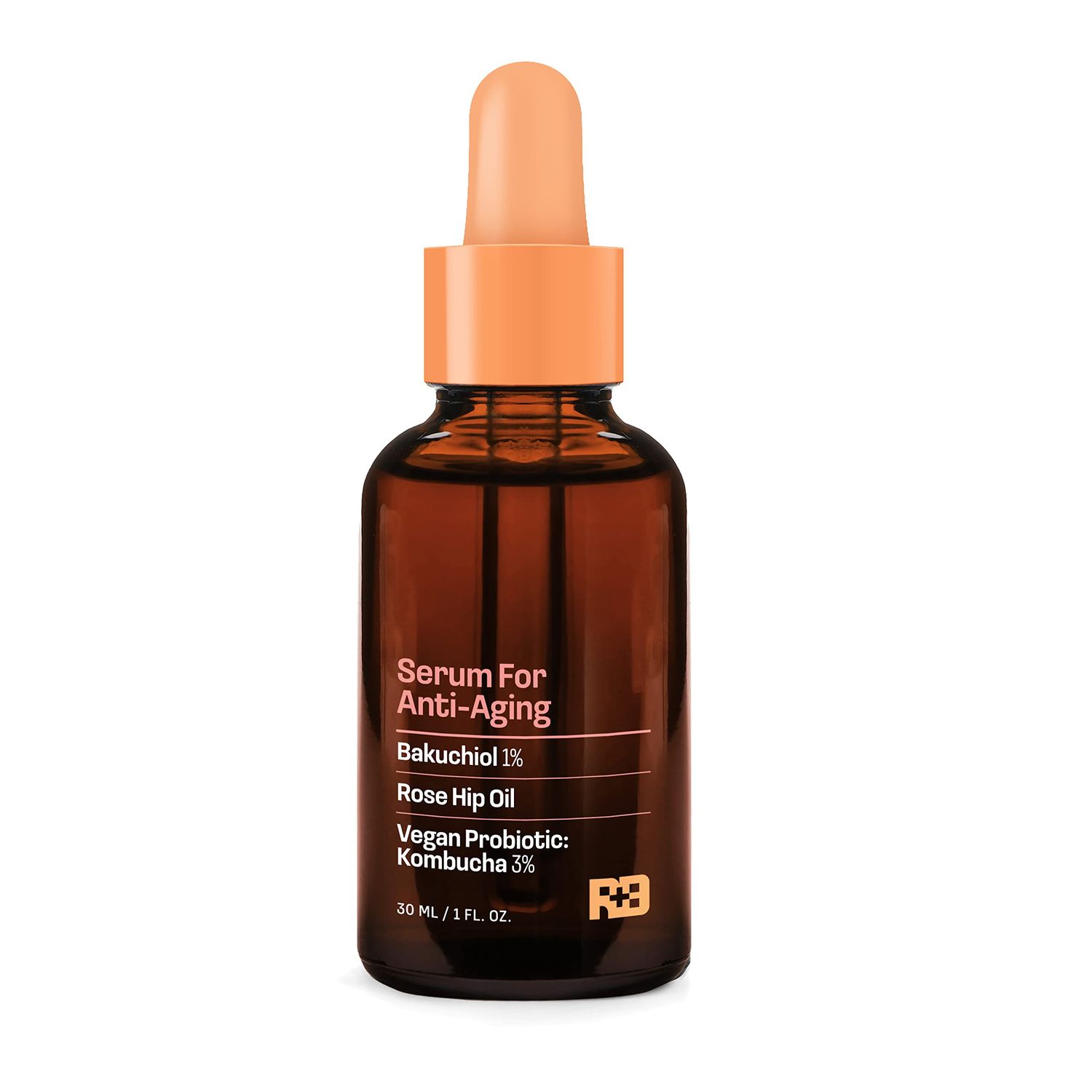 Real Basic Serum for Anti-Aging with Bakuchiol, Rose Hip Oil and Vegan Probiotic Kombucha 1 oz. - Backuchiol Anti Aging Serum Bakuchiol Skin Renewal Serum