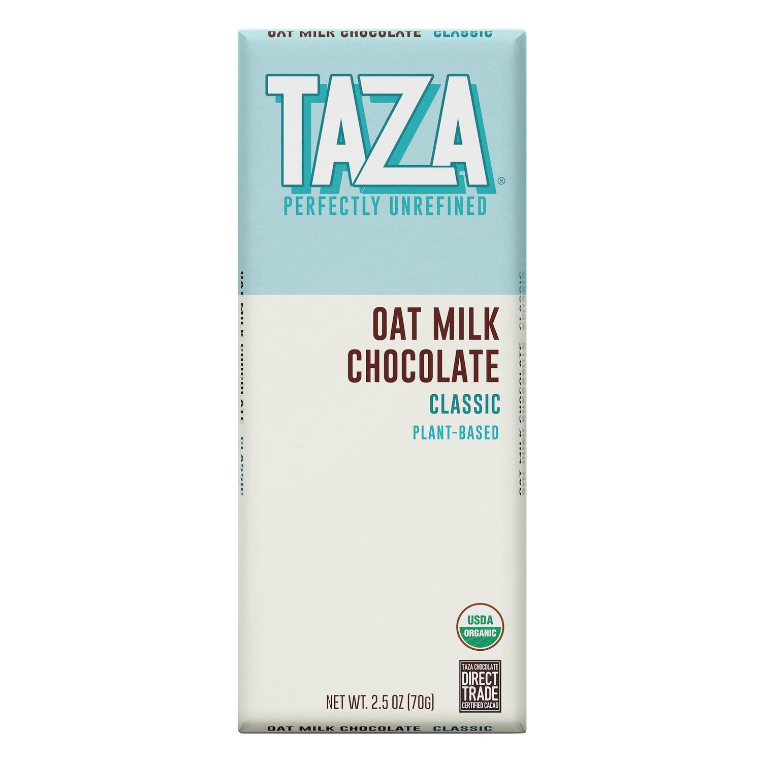 Taza Chocolate Organic Oat Milk Chocolate Bar, Classic, 2.5 Ounce (10 Count), Vegan