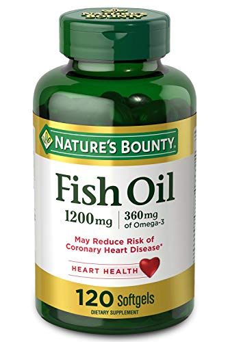 Nature&#39;s Bounty Fish Oil, Dietary Supplement, Omega 3, Supports Heart Health, 1200 Mg, 120 Rapid Release Softgels