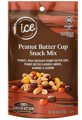 Peanut Butter Lover&#39;s Nice Trail Mix: Peanuts, Milk Chocolate PB Cups, Flavored Candies, Almonds Cashews, Snack Snacking Food Dessert Treat Bag, 8oz Bag