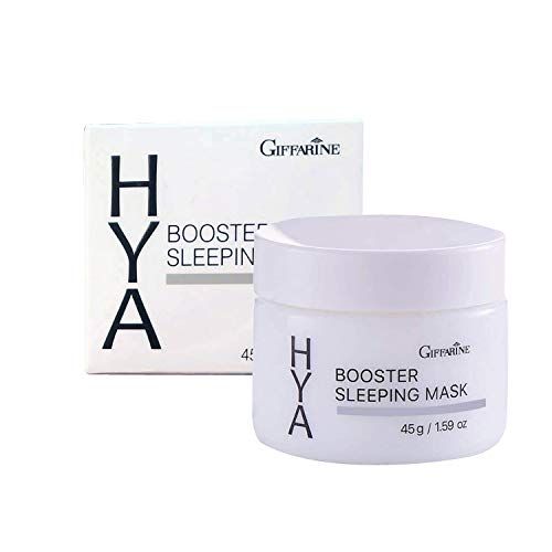 Giffarine Hya Booster Sleeping Mask,Hyaluronic Night skin cream soft touch gel moisture anti aging, firm skin anti wrinkle hydrate 45g.1.59Oz.