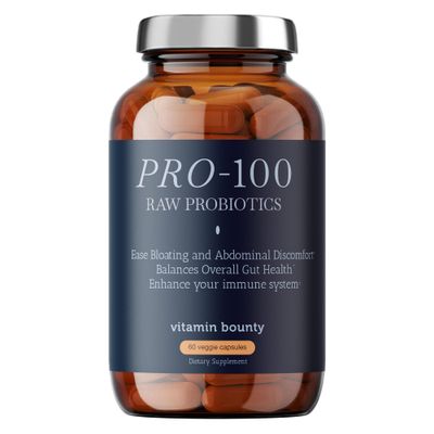 Vitamin Bounty Pro-100 Probiotic - 100 Billion CFUs, 13 Strains for Gut Health, Digestive Support, Immune System Boost, Gas Bloat Relief - Delayed Release Capsules - 60 Count