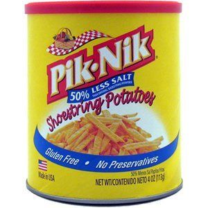 Pik-Nik Shoestring Potatoes 50 less salt 4 oz ( Pack of 2 )