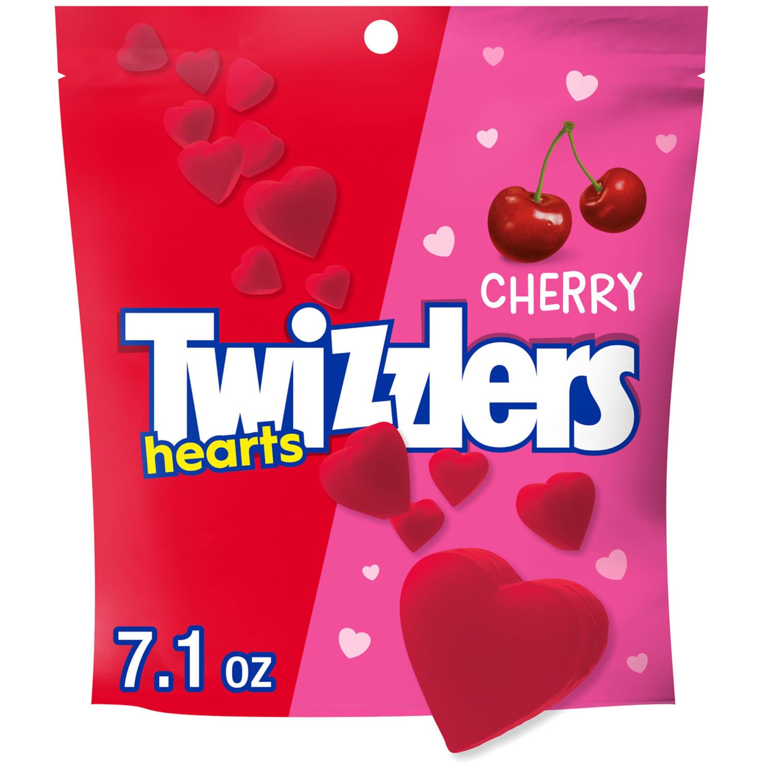 TWIZZLERS Cherry Flavored Hearts, Valentine&#39;s Candy Bag, 7.1 oz