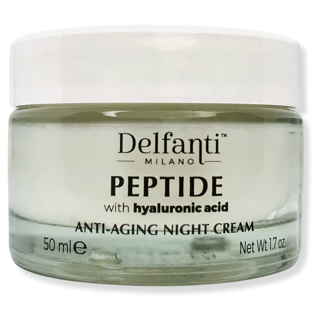 Delfanti-Milano PEPTIDE with Hyaluronic Acid ANTI-AGING NIGHT CREAM Made in Italy