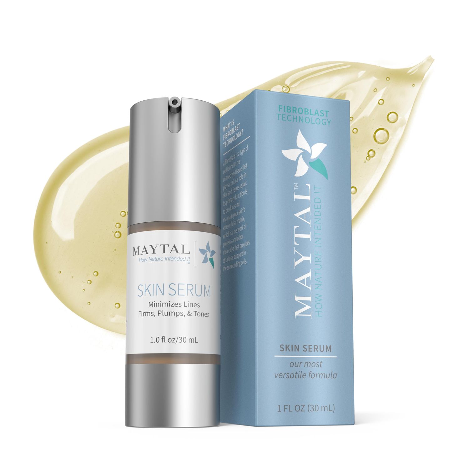 Maytal Skin Serum for Hydration, Anti-Aging - Featuring Fibroblast Technology for Collagen Boost Skin Firmness - Reduces Fine Lines Wrinkles - 1 fl oz