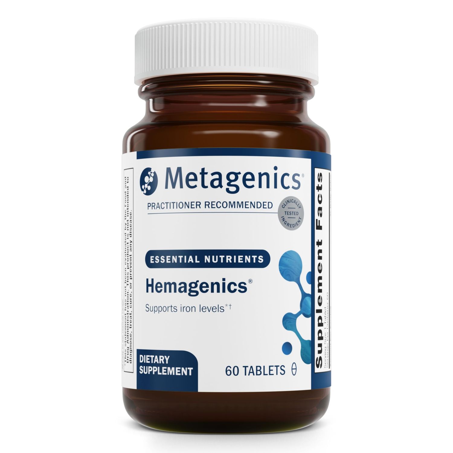 Metagenics Hemagenics - Iron Supplement - Non-Constipating - Vitamin B12, B6 Folate - Supports Formation Maintenance of Healthy Red Blood Cells - Non-GMO, Gluten-Free Vegetarian - 60 Tablets